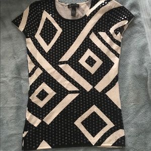 INC black and white sequin blouse
